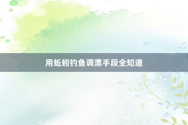 用蚯蚓钓鱼调漂手段全知道